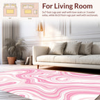 Sweet Pink Swirling Marble Pattern Rug