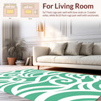 Teal Wave Motion Pattern Rug