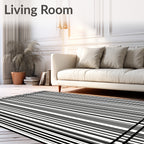 Minimalist Black 2 White Stripe Rug