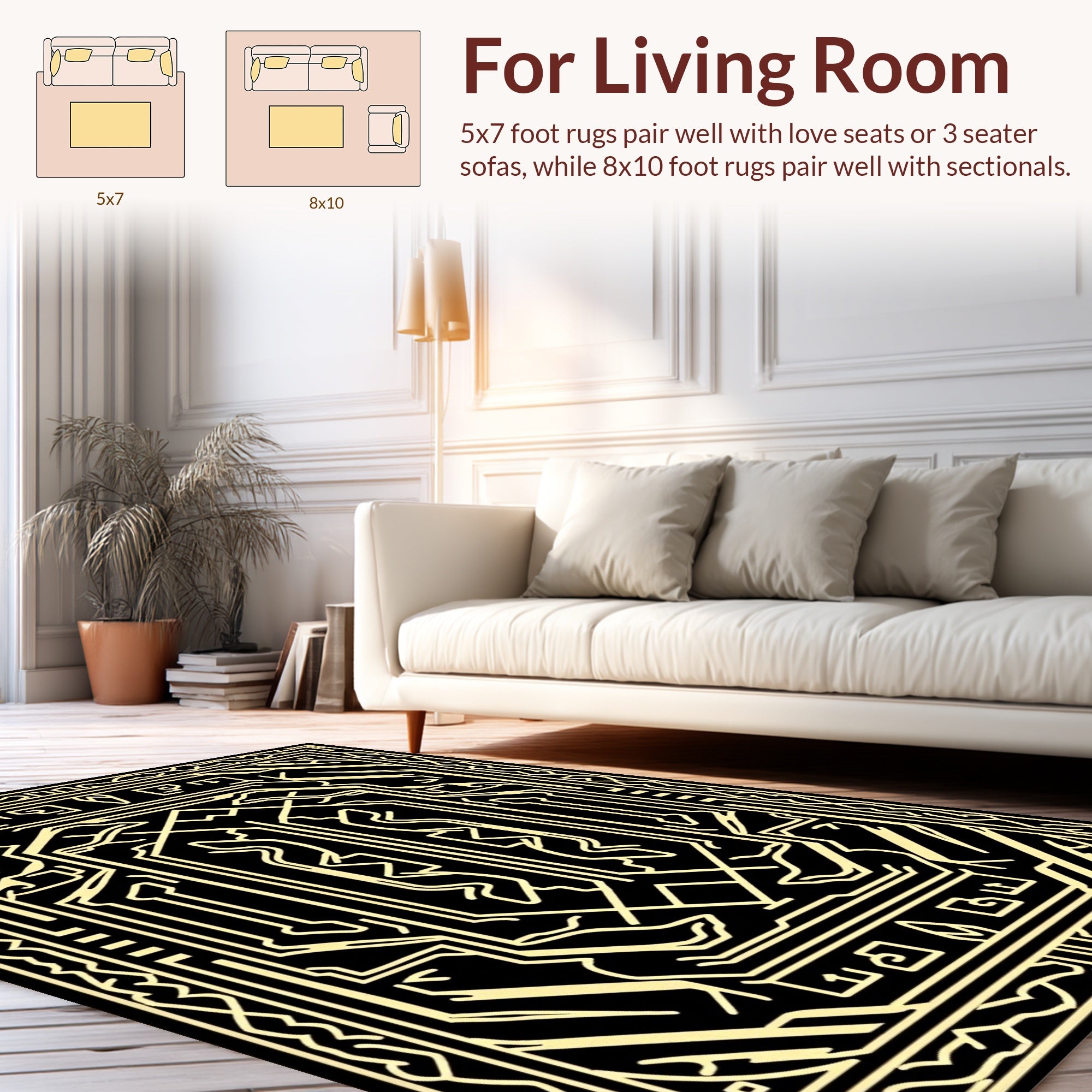Geometric Lines Pattern Rug