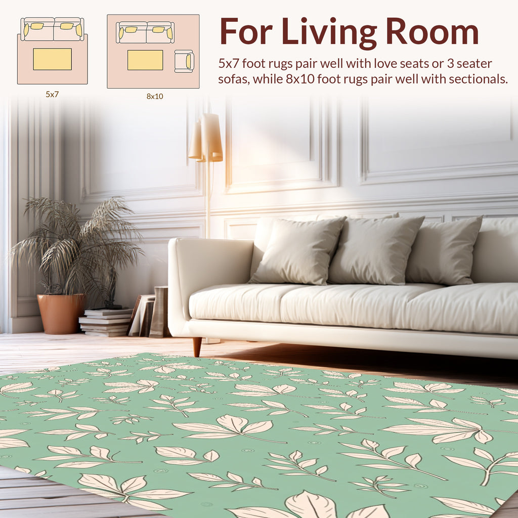Pale Foliage Pattern Rug