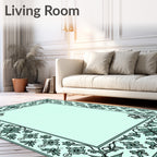 Decorative Floral Border Pattern Rug