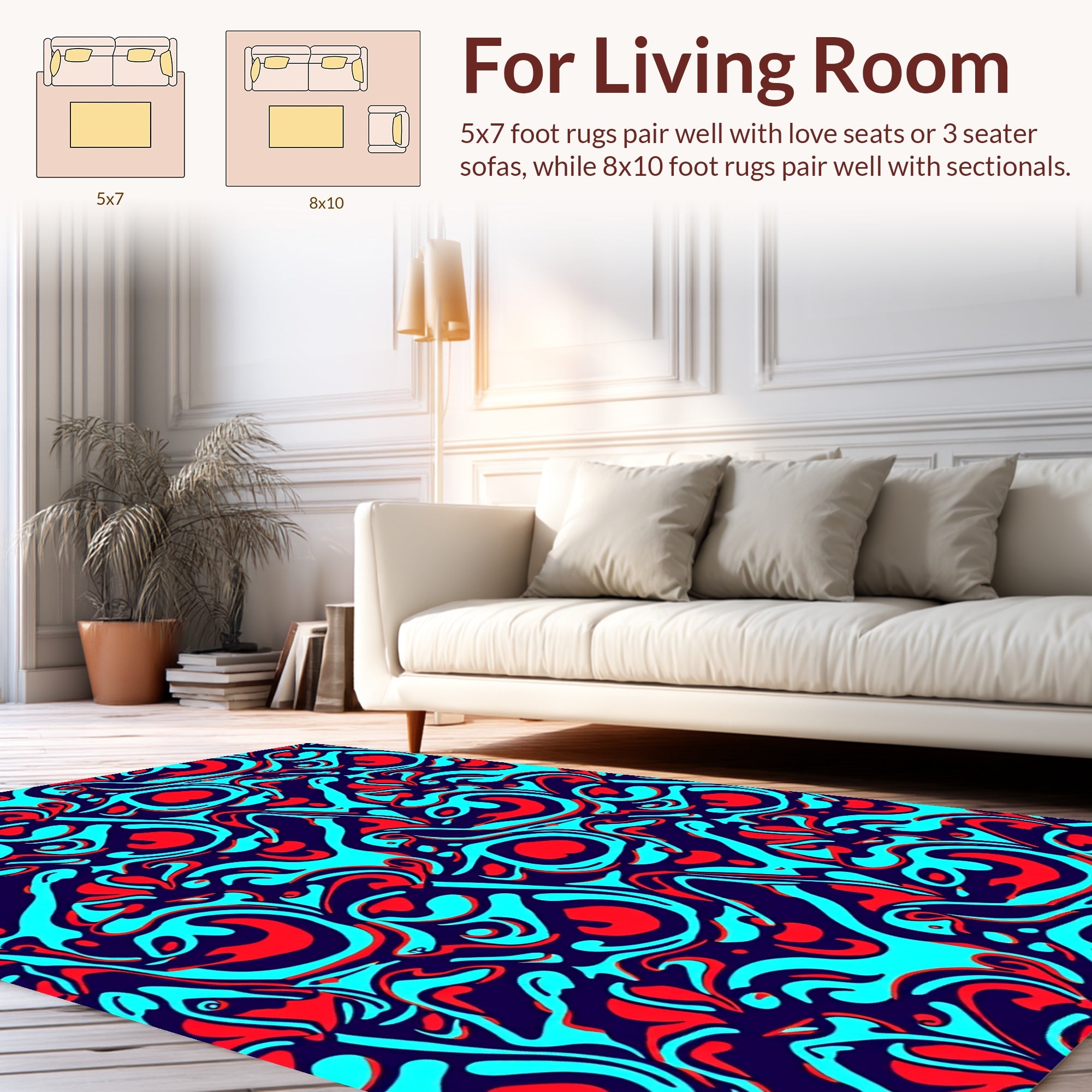 Trippy Swirl Abstract Pattern Rug