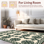 Elegant Dark Floral Pattern Rug