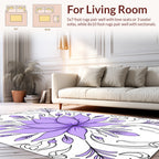 Floral Mandala Purple Outline Rug