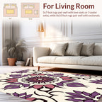 Vintage Purple Floral Mandala Patterns Rug
