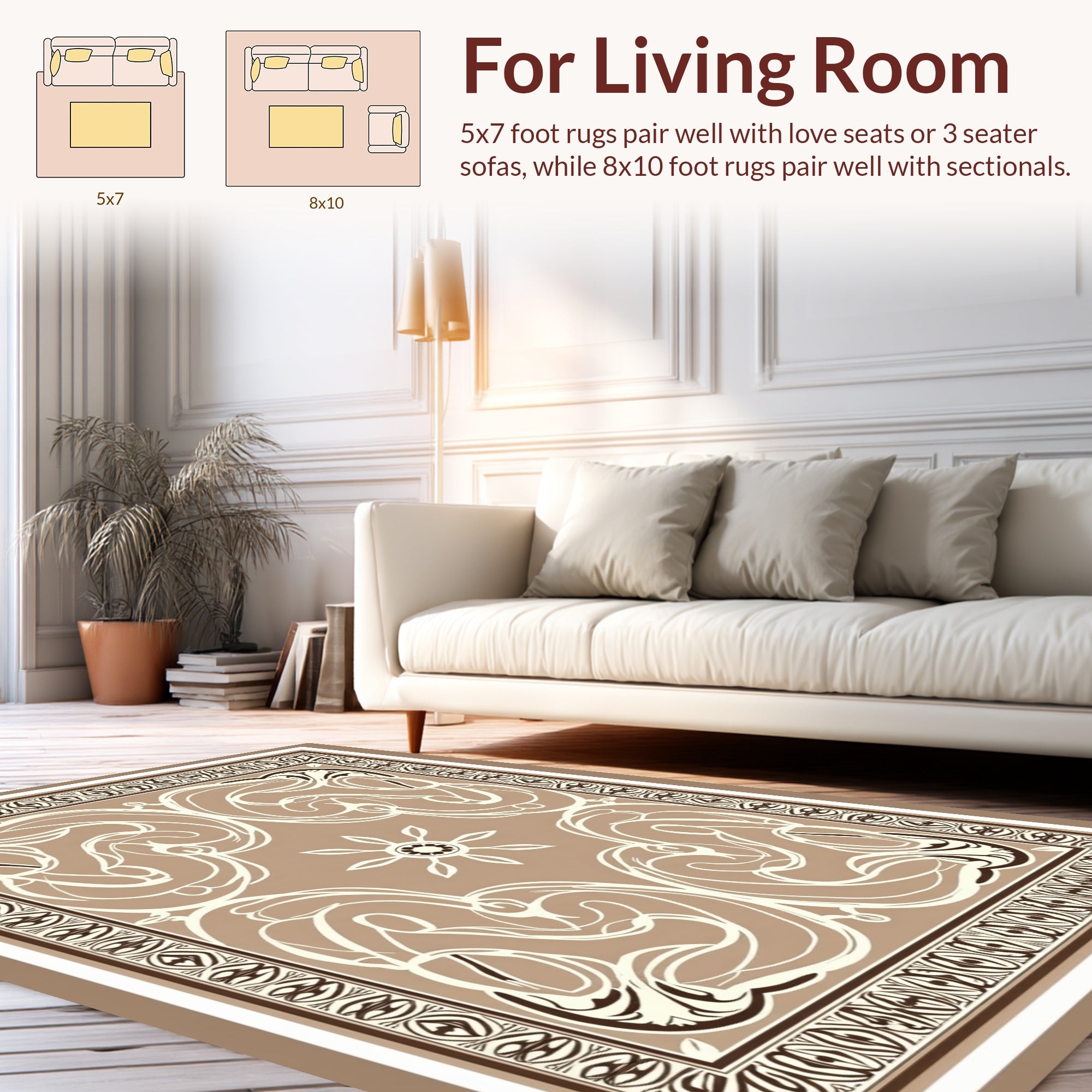 Chic Vintage Swirl Bloom Ornament Rug