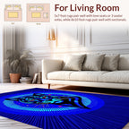 Bold Neon Tiger Radiating Circle Design Rug