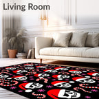 Jolly Skull Candy Cane Snowflakes Rug