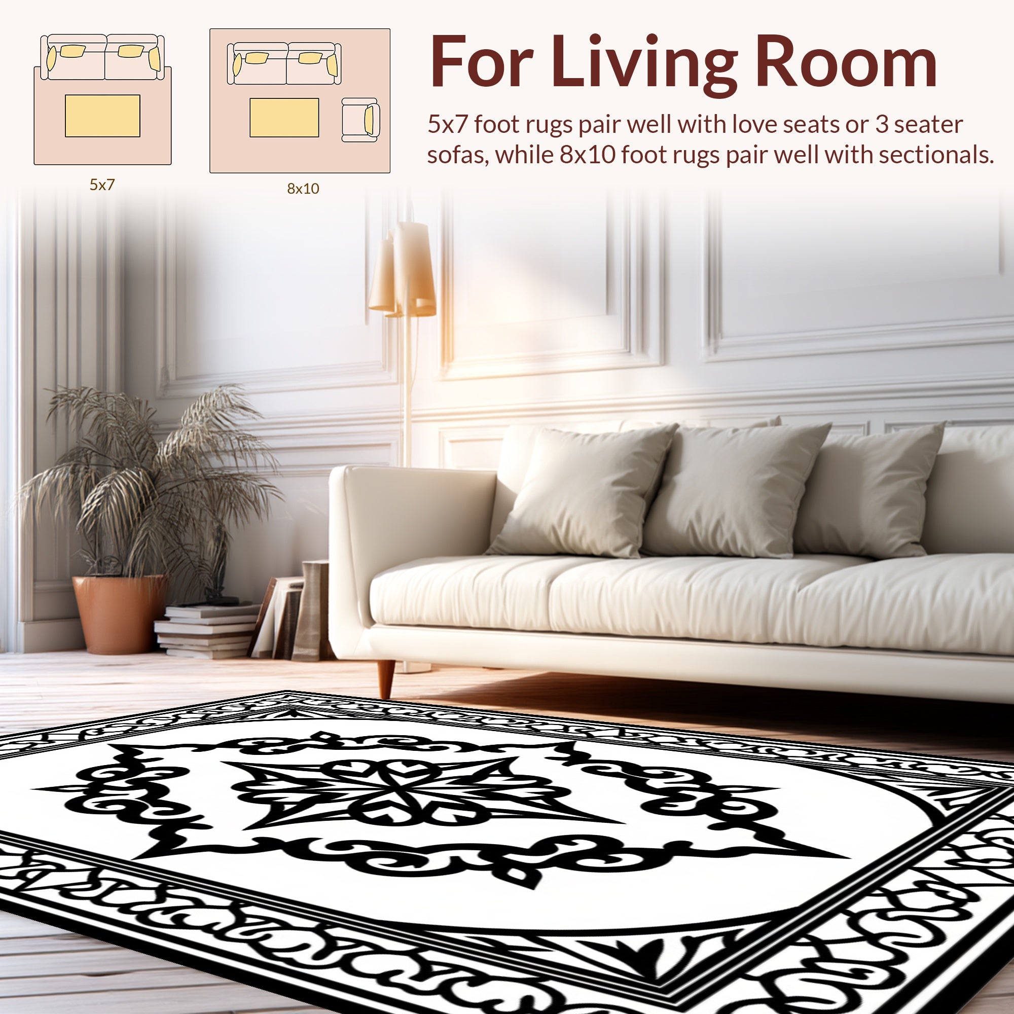 Classic Mandala Patterned Textile Design Rug