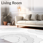 Light Gray Cloud Petal Bloom Rug