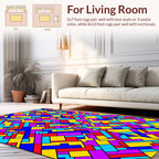 Modern Geometric Color Block Pattern Rug