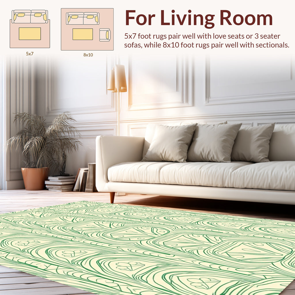 Green Organic Archway Pattern Rug
