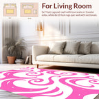 Whimsical Pink Swirl Pattern Rug