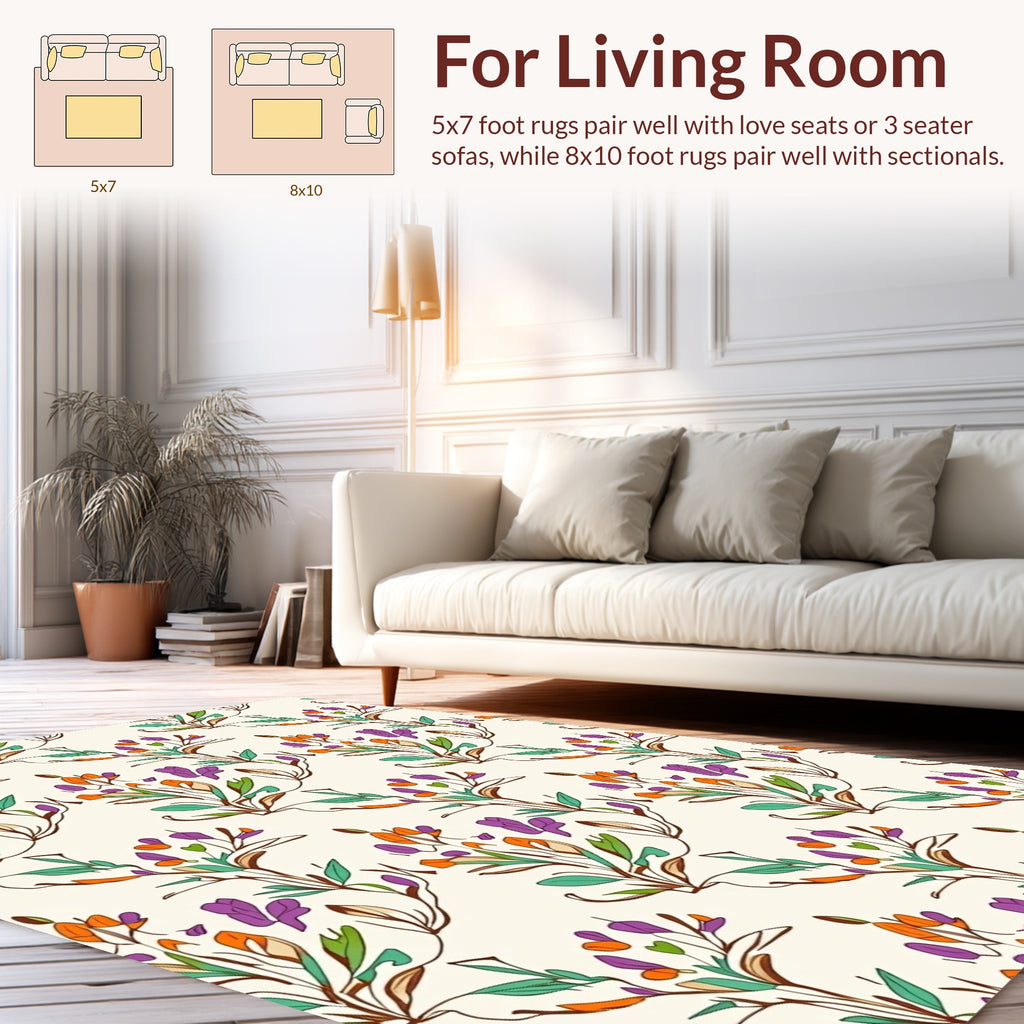 Botanical Branches Pattern Design Rug