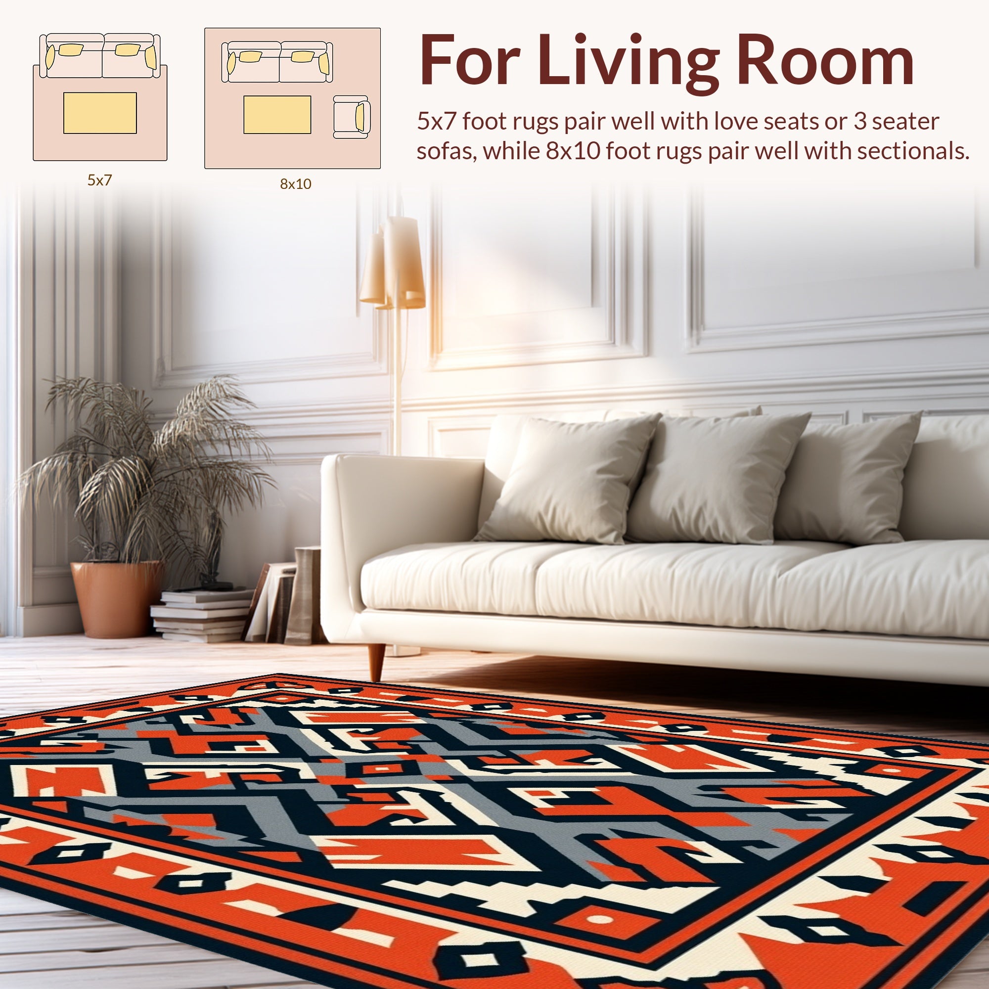 Bold Geometric Tribal Pattern Rug