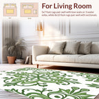 Elegant Green Floral Pattern Rug