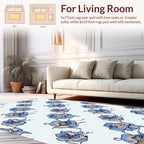 Blue Rose Abstract Pattern Design Rug
