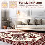 Floral Bloom Mandala Rich Red Rug