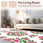 Pink Floral Arrangement Repeating Pattern Rug