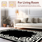 Ornate Floral Border Pattern Rug