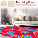 Abstract Floral Fun Shapes Rug
