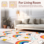 Colorful Rainbow Star Pattern Rug