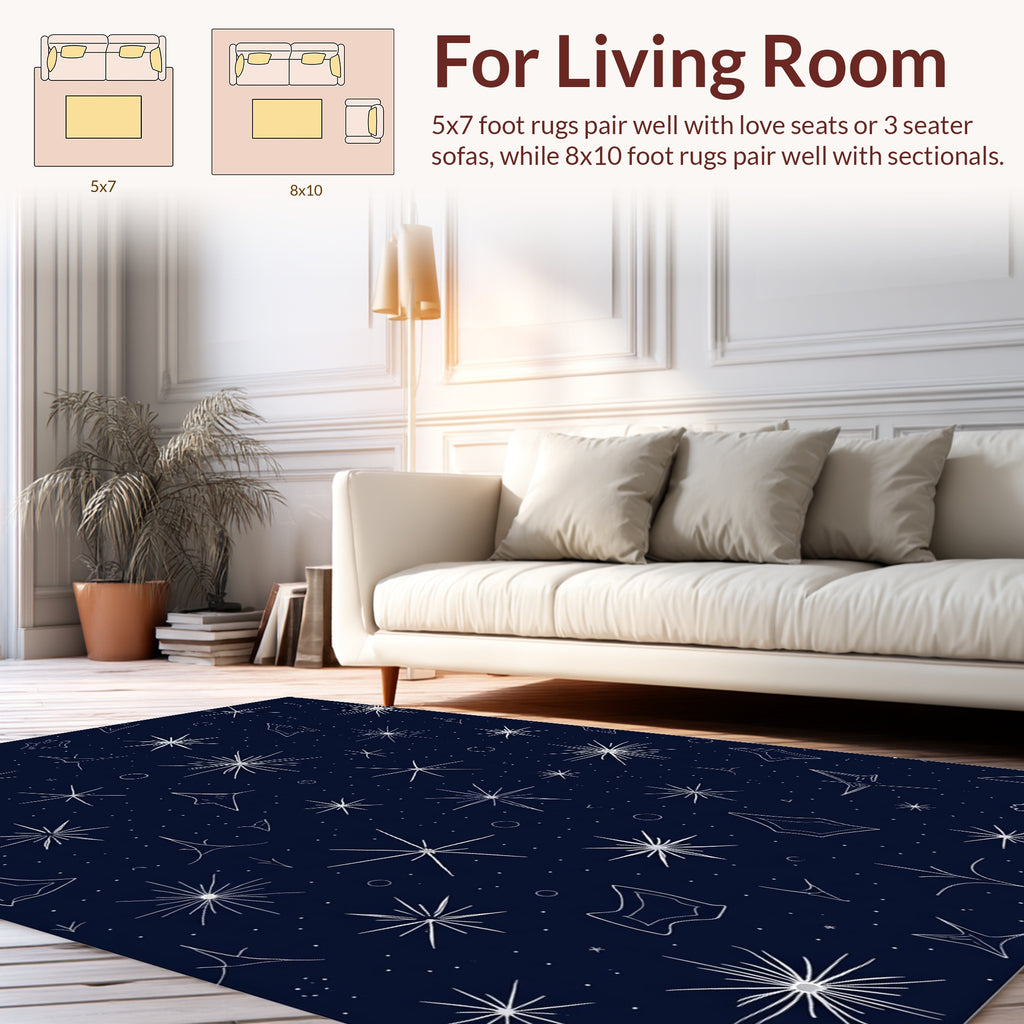 Radiant Celestial Star Pattern Rug
