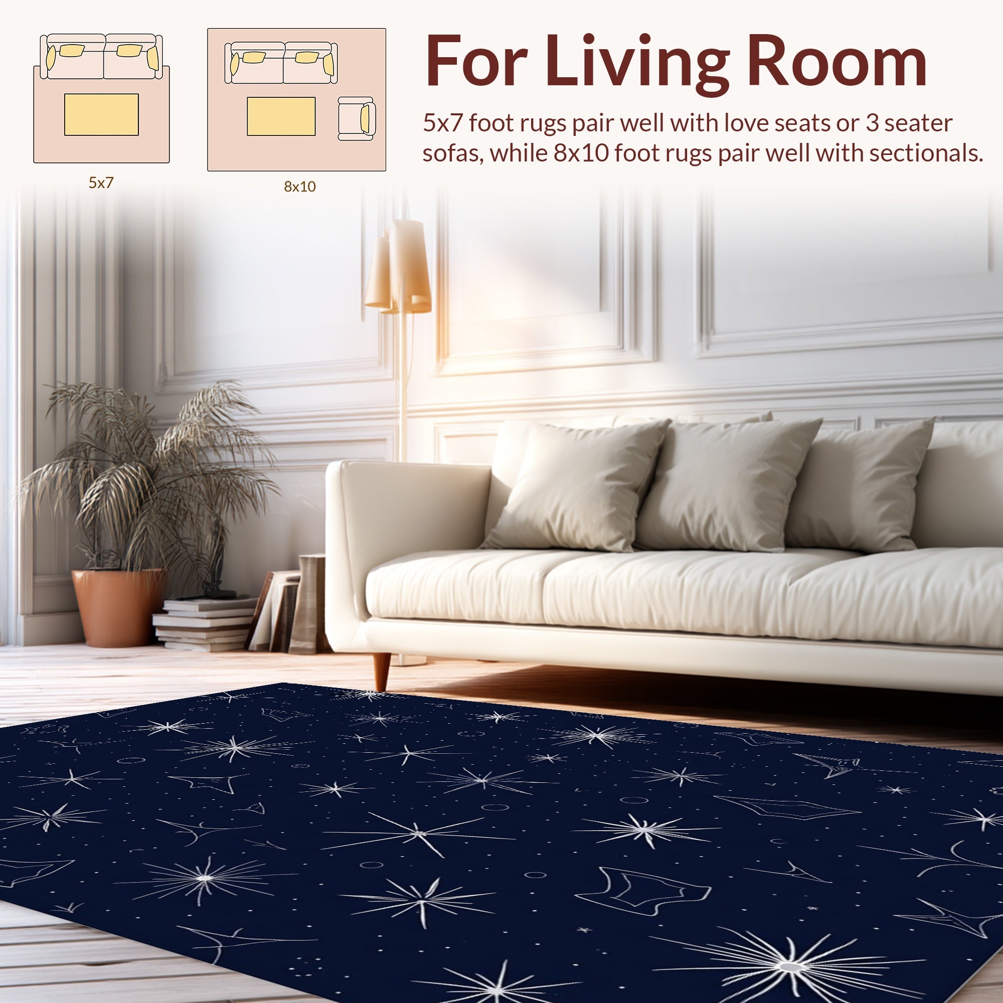 Radiant Celestial Star Pattern Rug