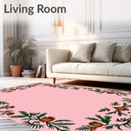 Rustic Evergreen Floral Garland Rug