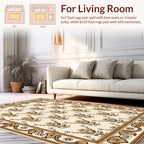 Elegant Floral Repeating Border Pattern Rug