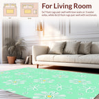 Retro Daisy Floral Pattern Rug