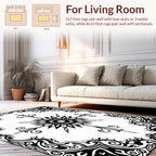 Bold Black Symmetry Starburst Pattern Rug