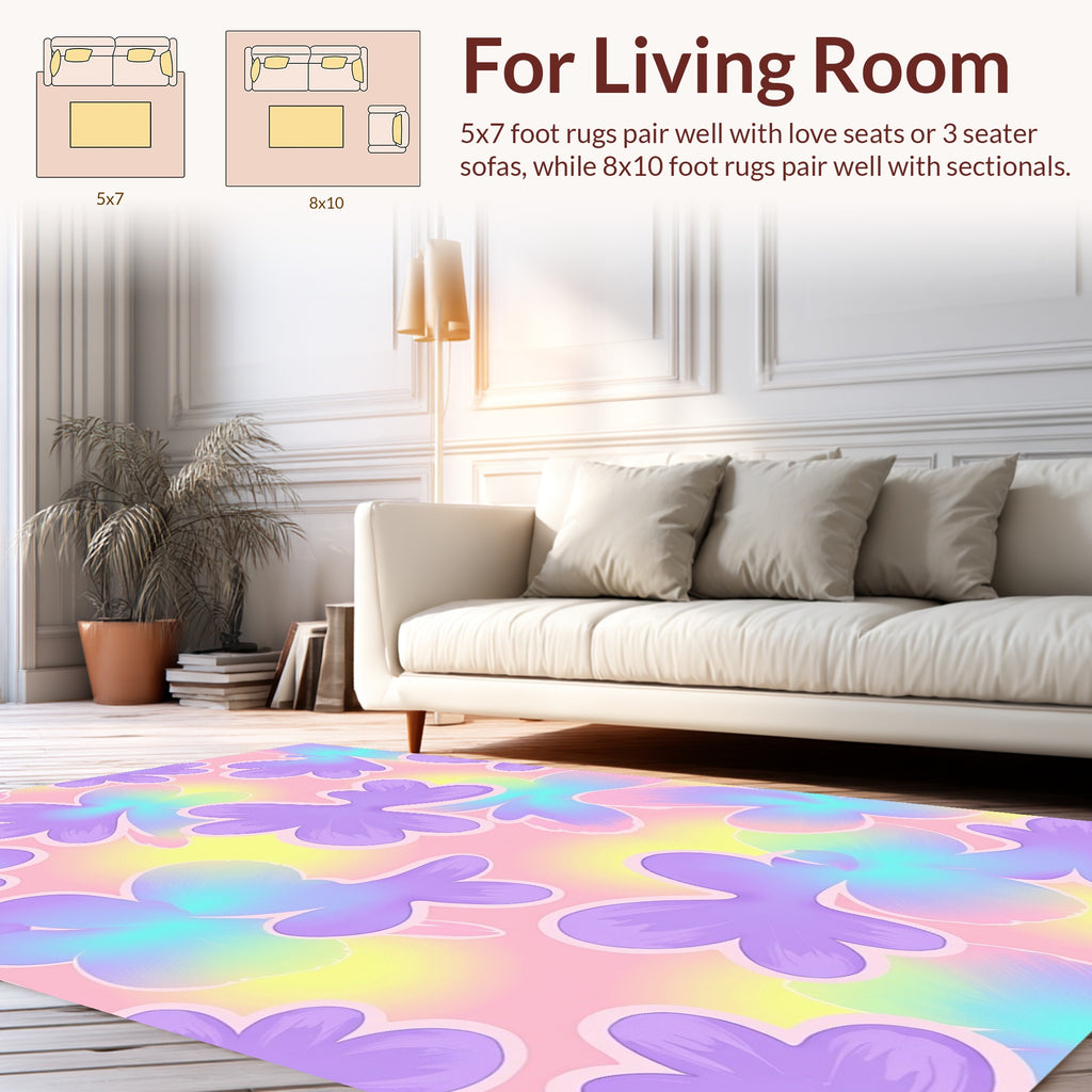 Pastel Floral Gradient Pattern Rug