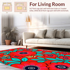 Bold Retro Floral Pattern Design Rug