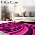 Vibrant Pink Swirl Abstract Rug