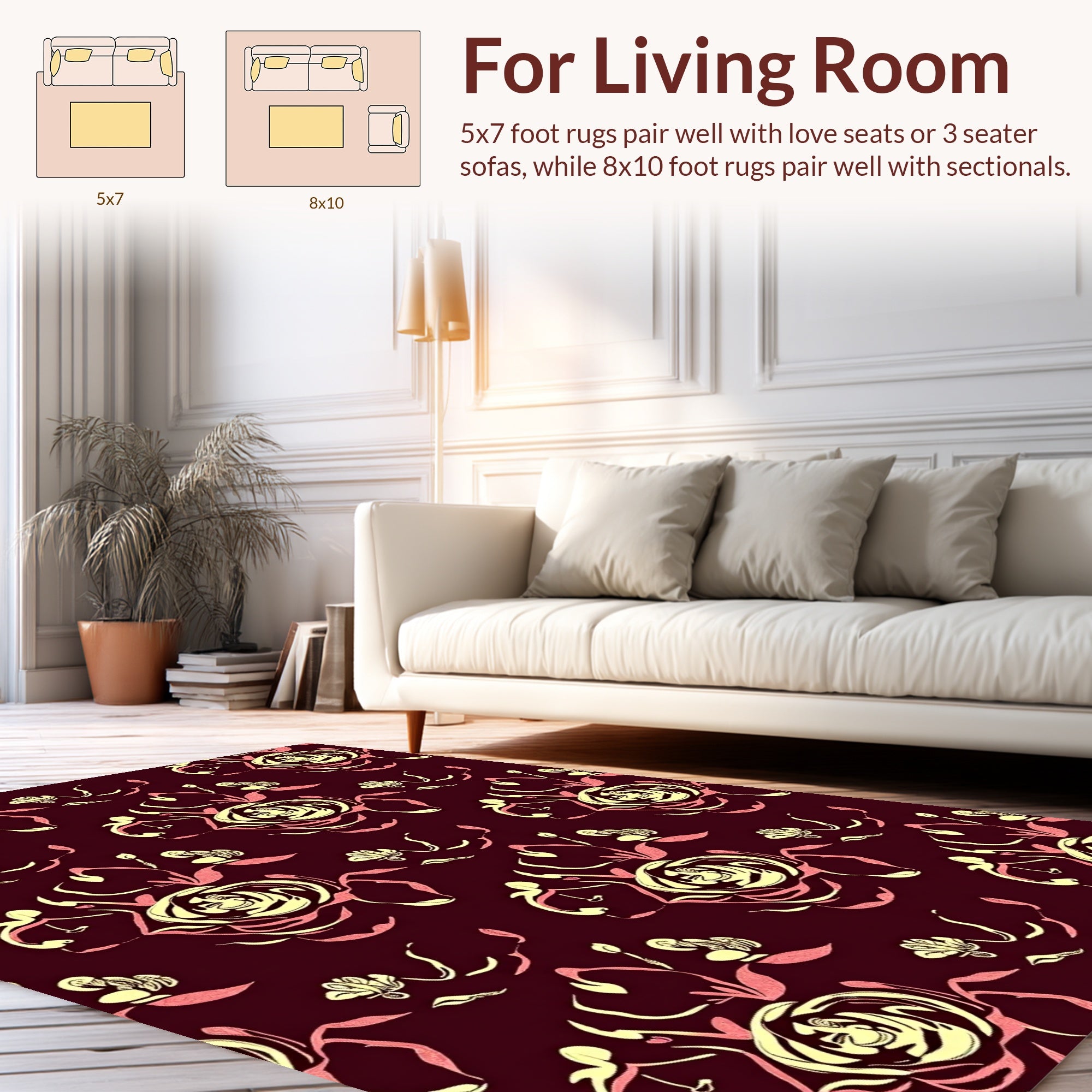 Bold Floral Design with Soft Palette Rug