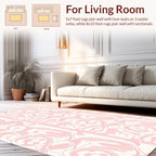 Abstract Pink Floral Swirl Pattern Rug