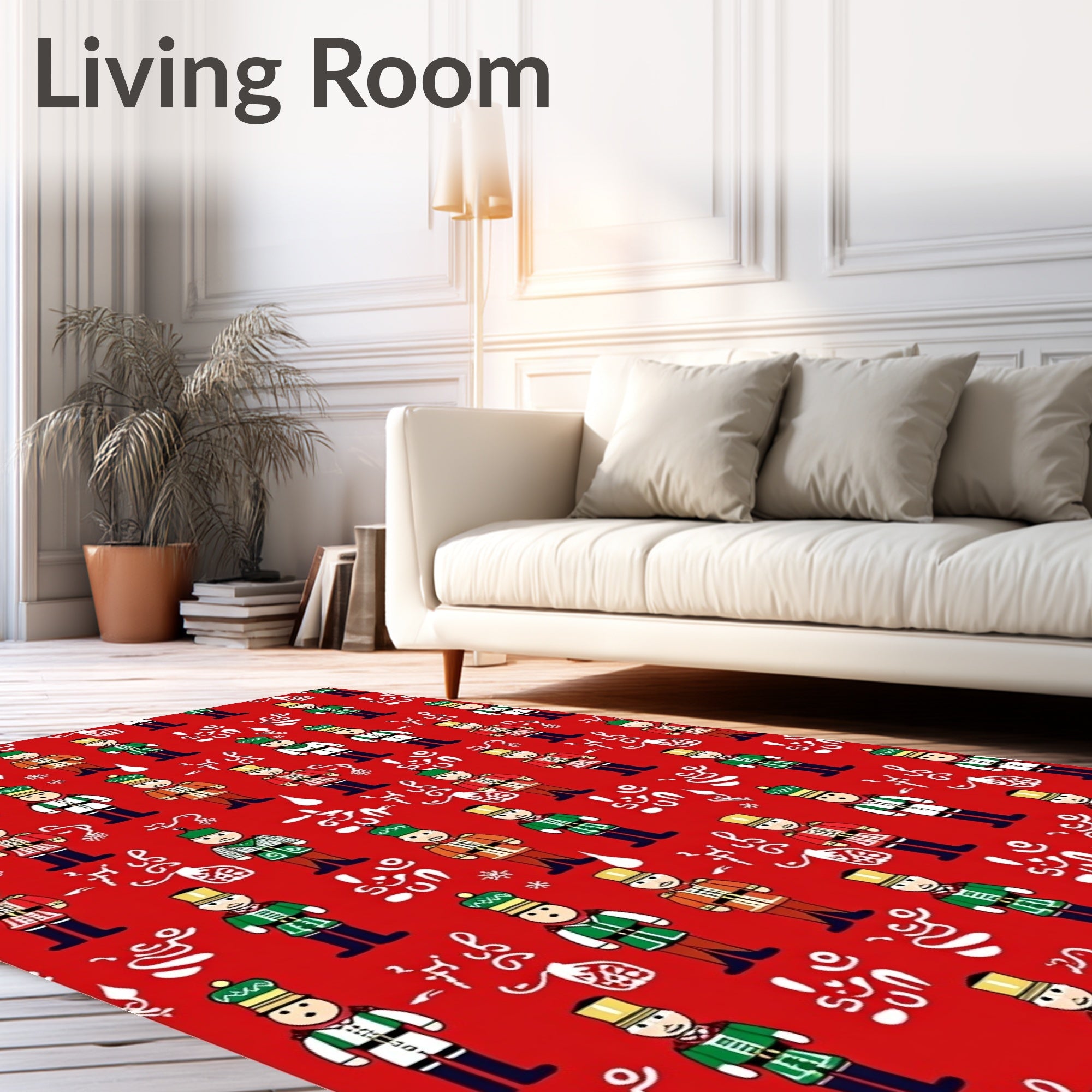 Red Nutcracker Soldier Repeat Rug