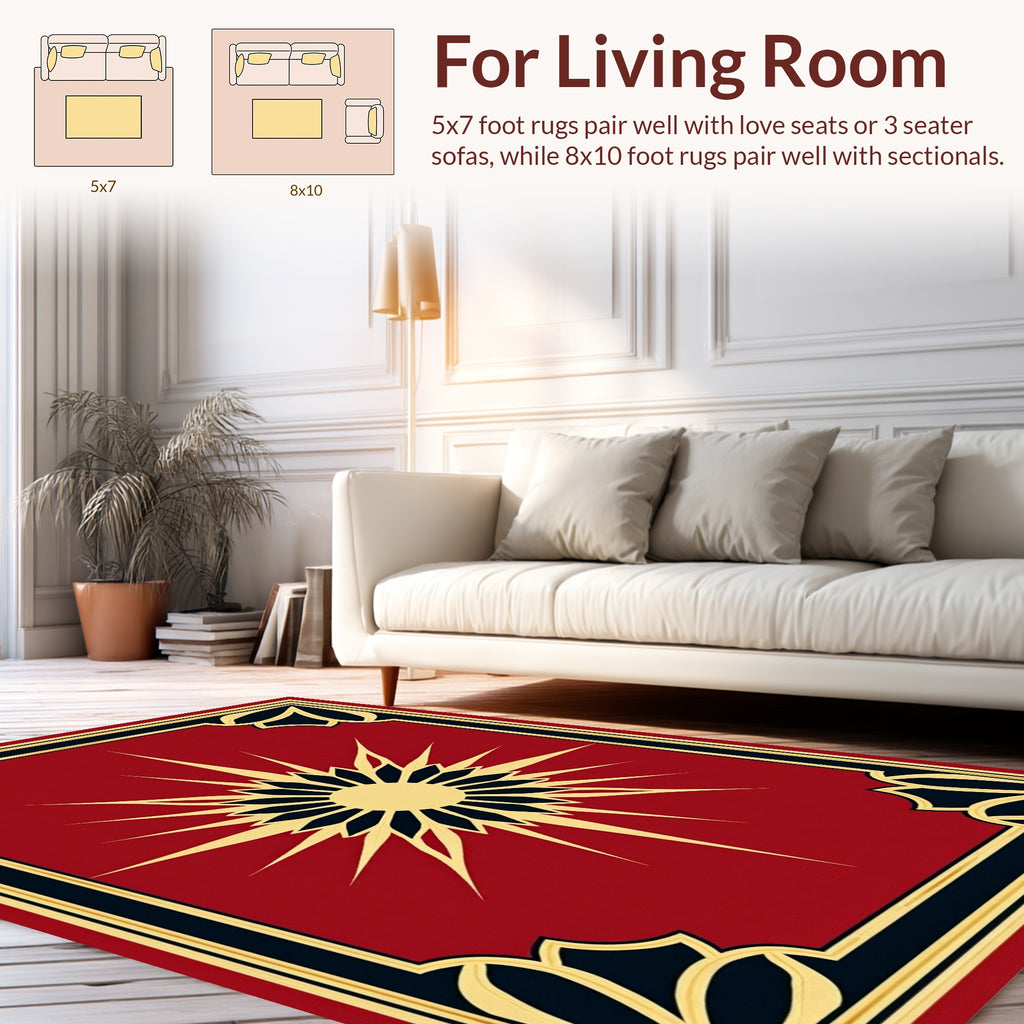 Radiant Sun Geometric Design Rug