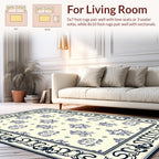 Classic Blue Floral Repeating Pattern Rug