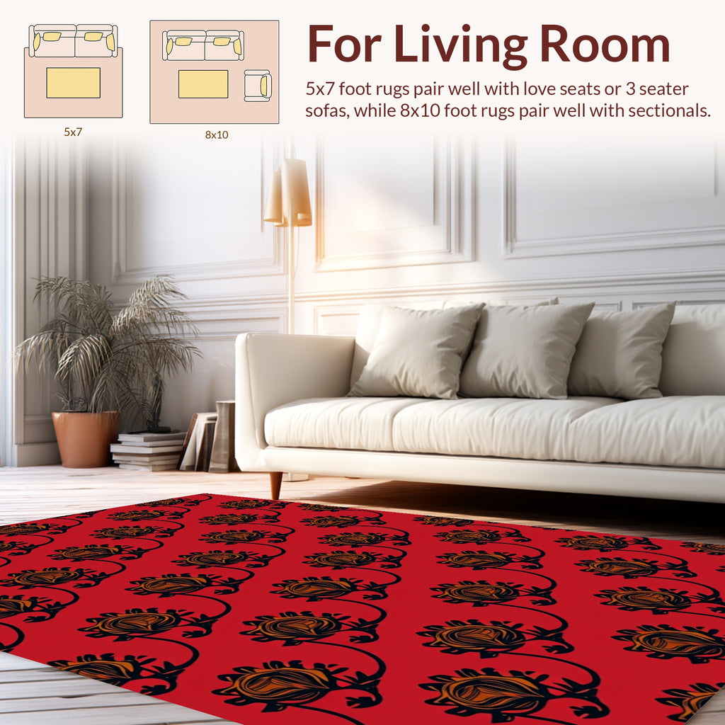 Ornate Floral Vine Pattern Rug