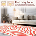 Coral Swirl Flow Pattern Design Rug