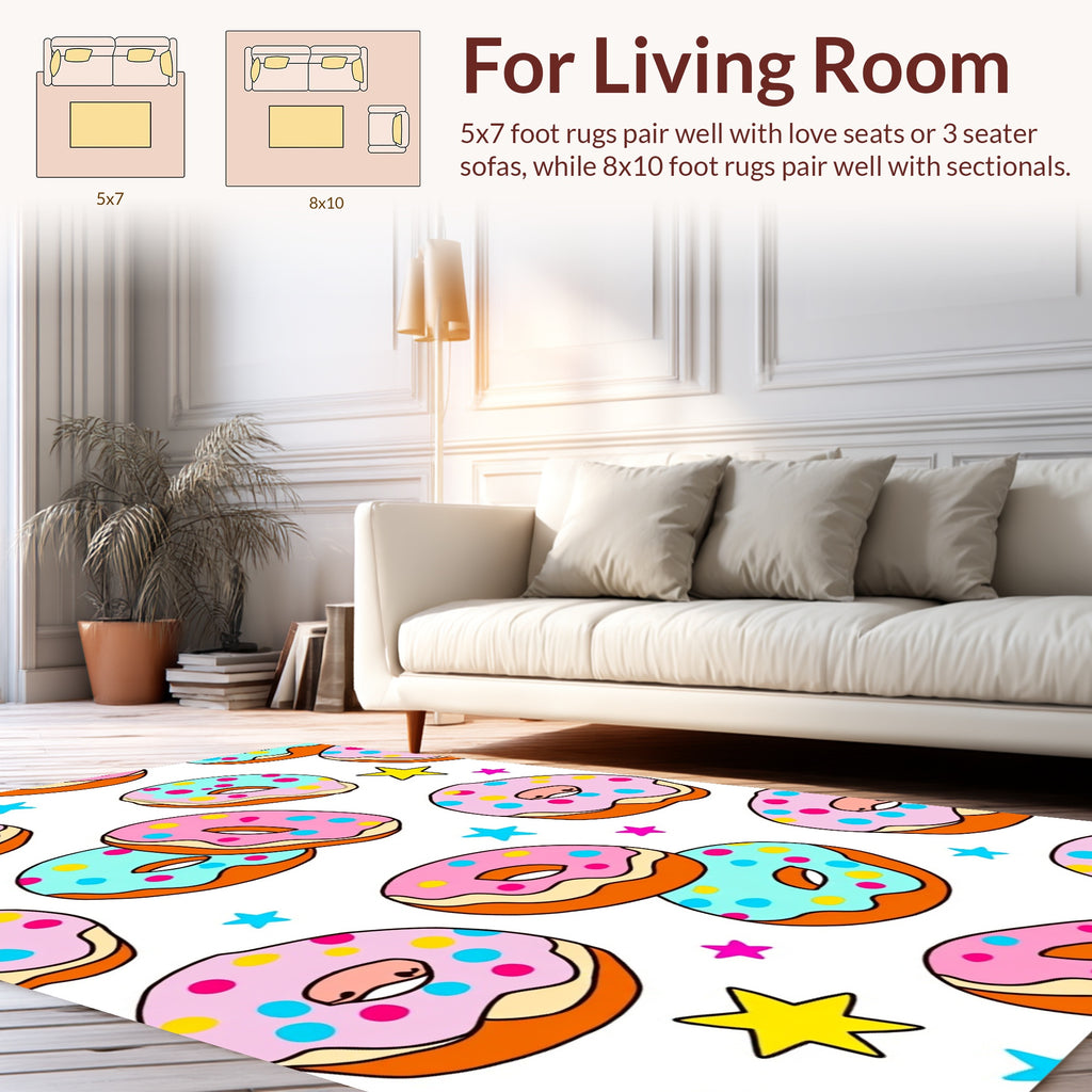 Playful Donut Star Pattern Rug