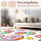 Playful Donut Star Pattern Rug