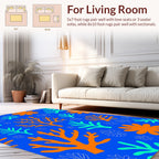 Vibrant Coral Shapes Aquatic Pattern Rug