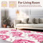 Pink Abstract Flowing Swirls Rug