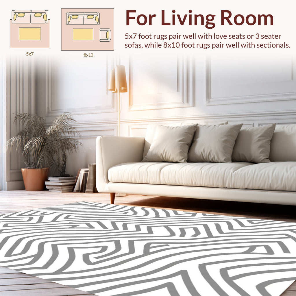 Abstract Labyrinth Geometric Pattern Rug