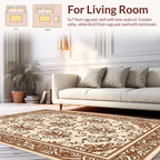 Ornate Floral Damask Scroll Pattern Rug