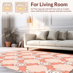 Orange Abstract Floral Pattern Rug
